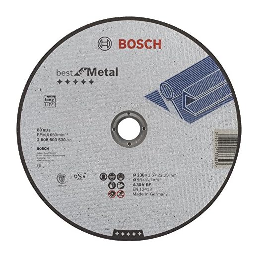 Bosch Accessories 2608603530 Disque à tronçonner à moyeu plat best for metal A 30 V BF 230 mm 2,5 mm