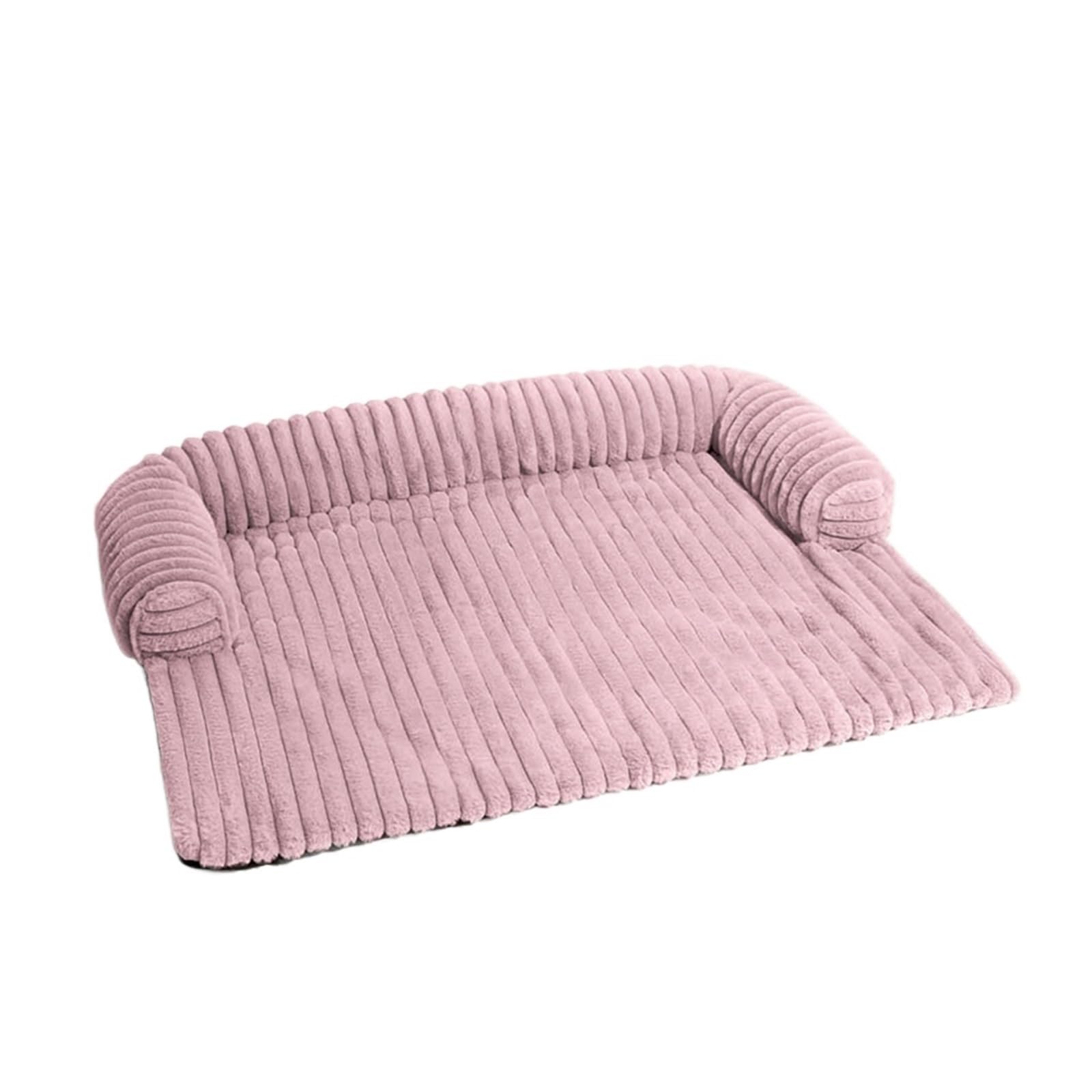 Funda de sofá de felpa lavable para perros y gatos, manta calmante de invierno, protector de sofá extraíble para mascotas pequeñas a grandes (rosa XL) acogedora y fácil cuidado