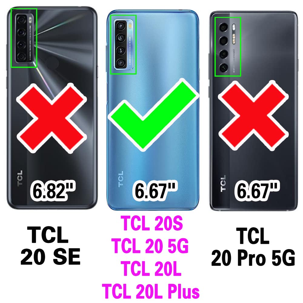 Custodia A Portafoglio ELISORLI Per TCL 20S/20 5G/20L/20L+ Plus Con 6 Slot E Cinturino Da Polso - 2