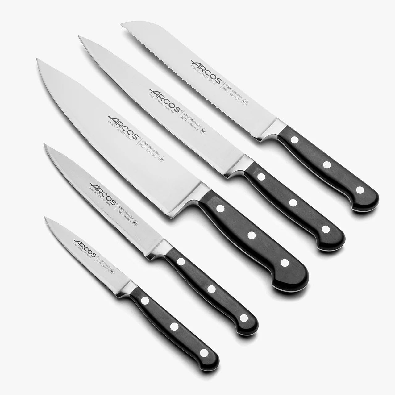 Coltello per verdure Arcos Mango Universal Universal 281104 Nitrum Steel, con Mango Poliossimetilene e 10 cm di lama in valigetta