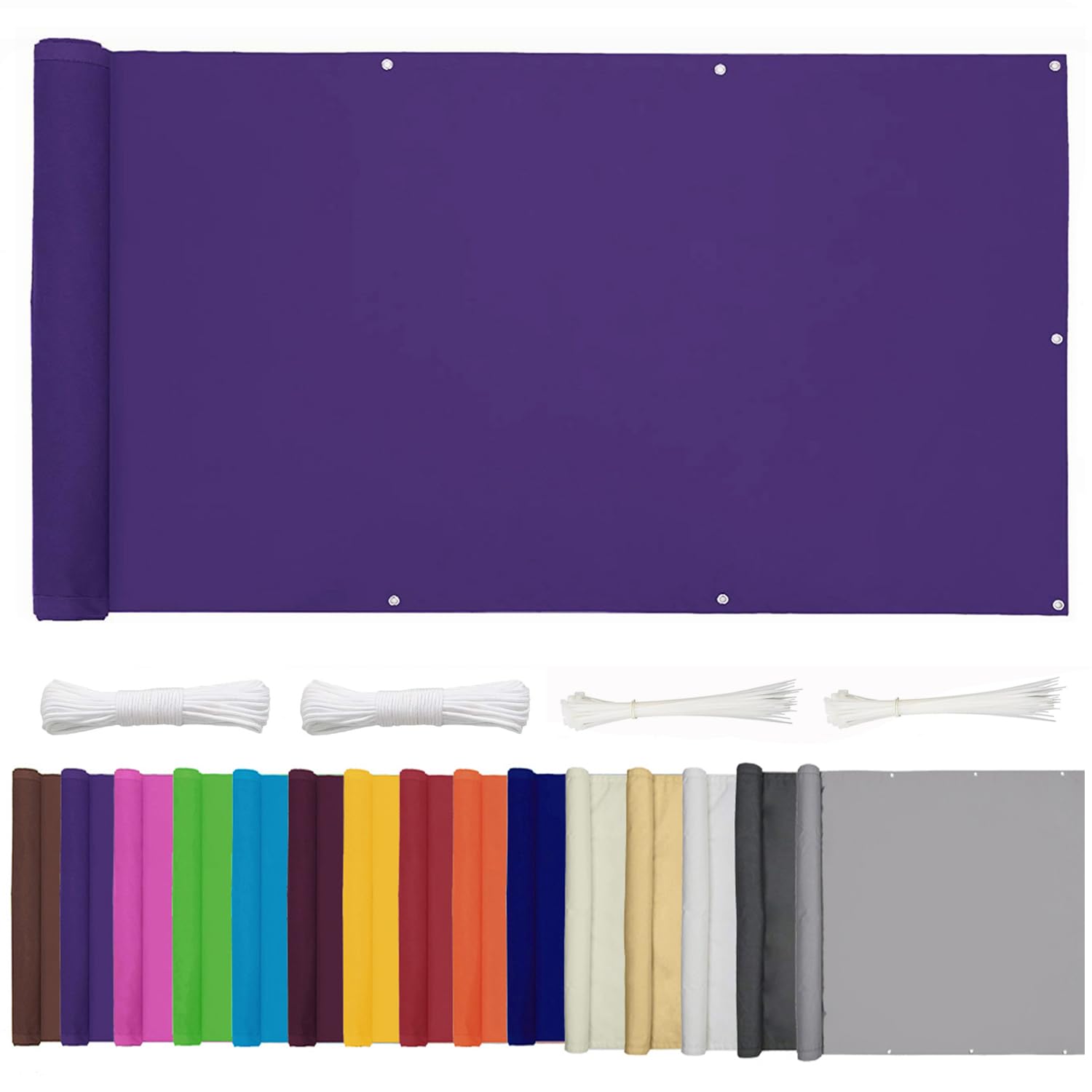 ZHhan Balcony Privacy Screen for Backyard Deck Patio Balcony Fence Porch Sun Shade PVC UV Protection Sun Wind 8 Days Delivered 15 Colors 352 Sizes 420D Purple