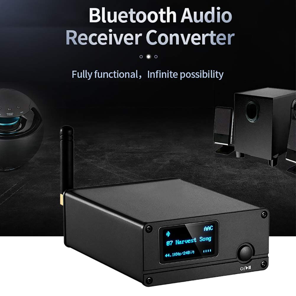 Decodificador de Audio, decodificador de Audio Bluetooth 5.0, con Pantalla OLED de 1,3 Pulgadas, convertidor Receptor decodificador CS8406 ES9018K2M, Compatible con USB DAC AptX/SB