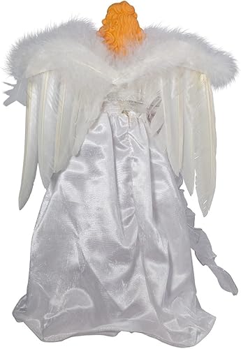 Miniatura 5 de Ángel Kurt Adler para árbol, blanco y plateado de 14 pulgadas y 10 luces