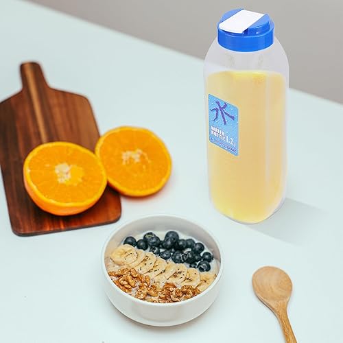 Miniatura 2 de YARNOW Botella de agua fría Jarra de agua de plástico con tapa, contenedores de jugo, jarra de limón, jarra de bebidas, jarras de agua de cabecera