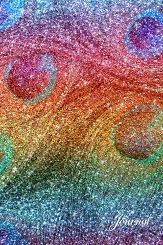 Journal: Faux rainbow glitter peacock feathers notebook Paperback – June 4, 2016