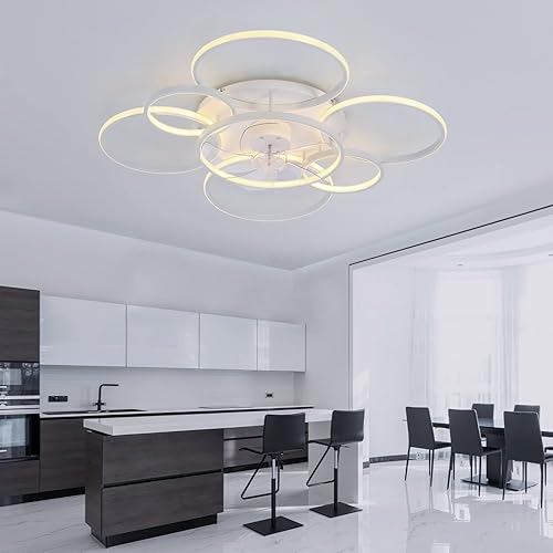 Miniatura 2 de SNOWUNDER Ventiladores de techo de 41 pulgadas con luces ventilador de Celing de montaje empotrado con luz LED y control remoto para sala de estar