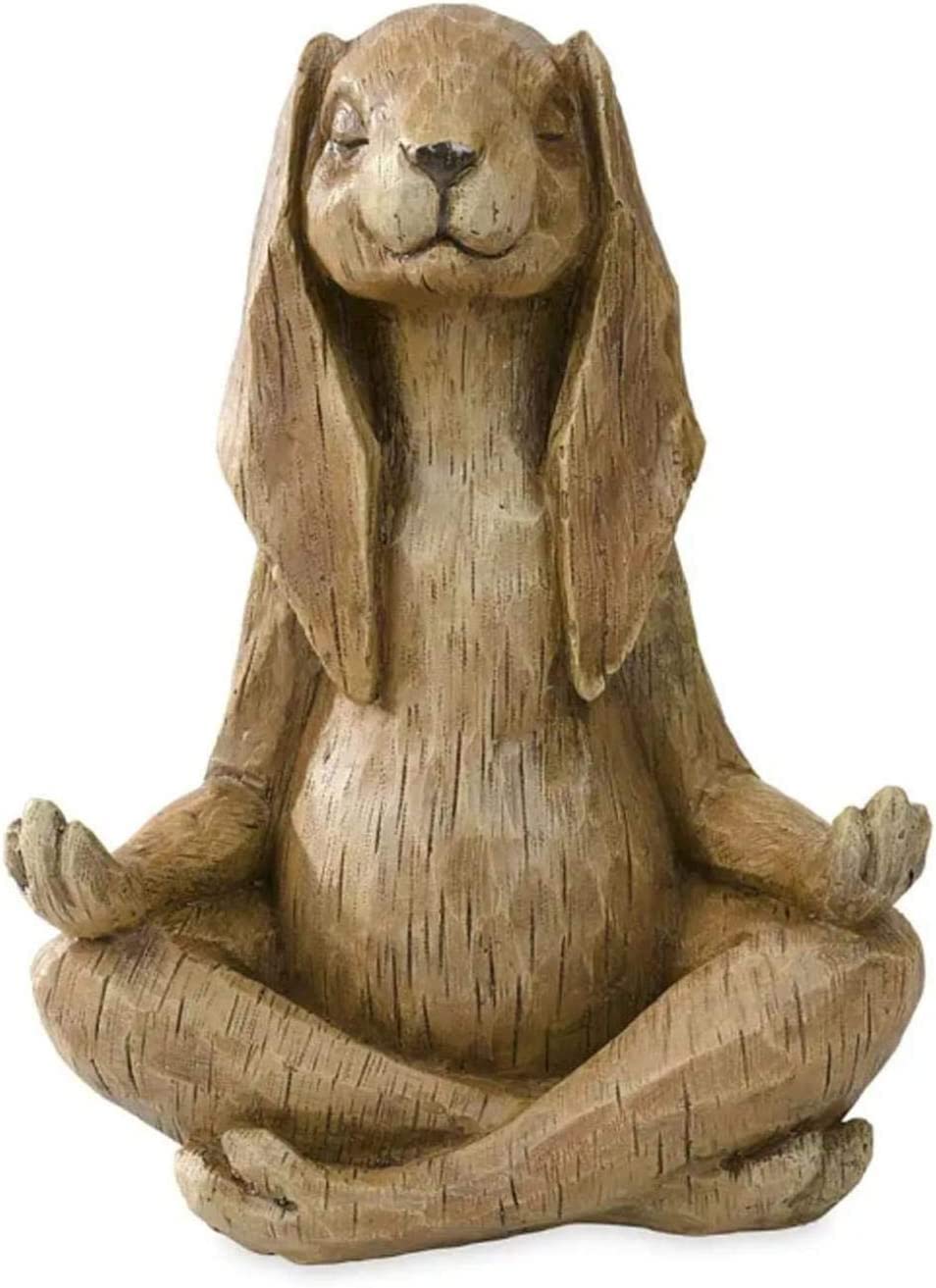 Yzjssl Garden Yoga Rabbit Meditating Rabbit Statue,Bunny Meditation Sculpture Decoration With Look Of Carved Outdoor Animal Yard Porch Art