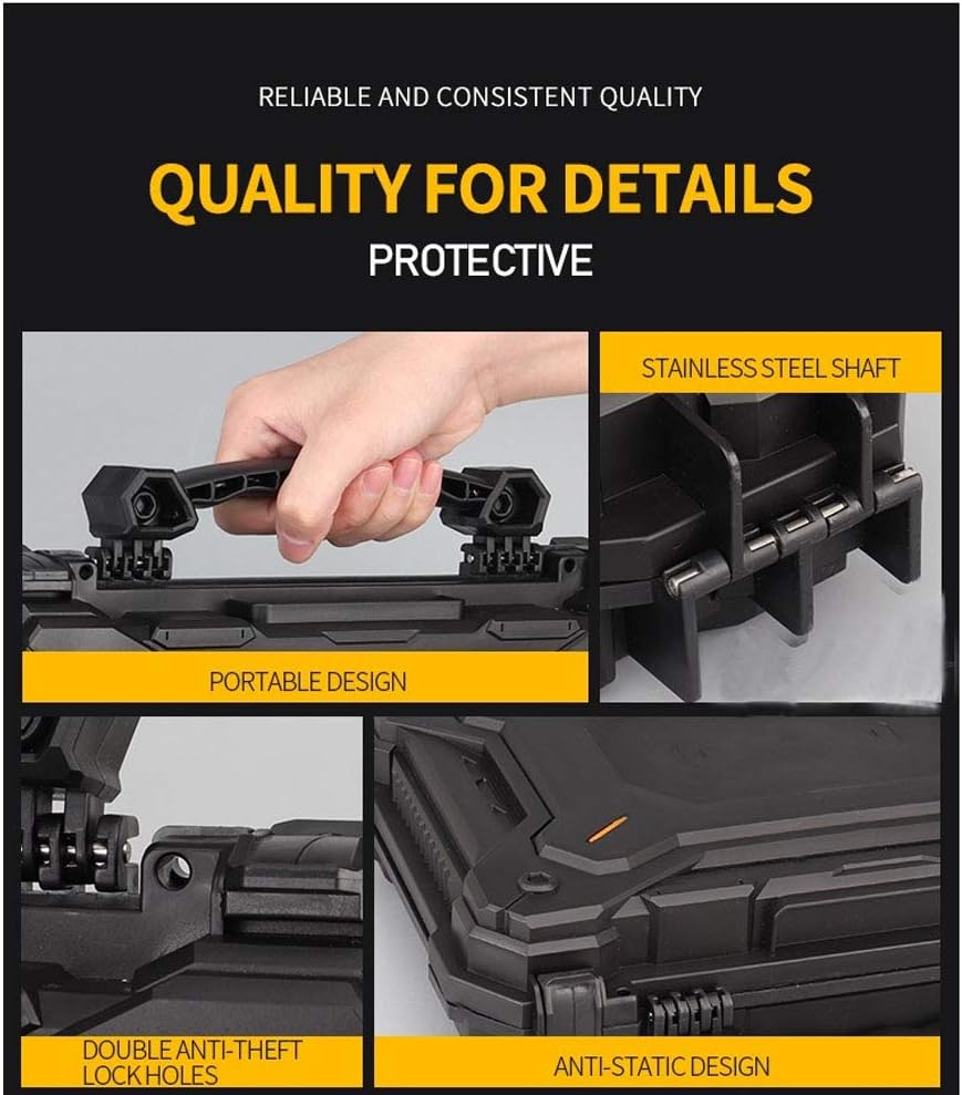 Waterproof Pistol Hard Case Tactical Gun Protector with Pick and Pluck Foam Insert, Black