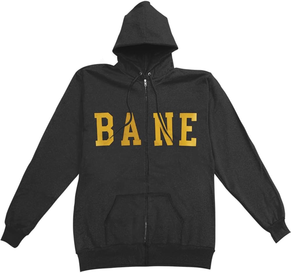 Bane Boys' Gold Logo Zippered Hooded Sweatshirt Youth Large Black