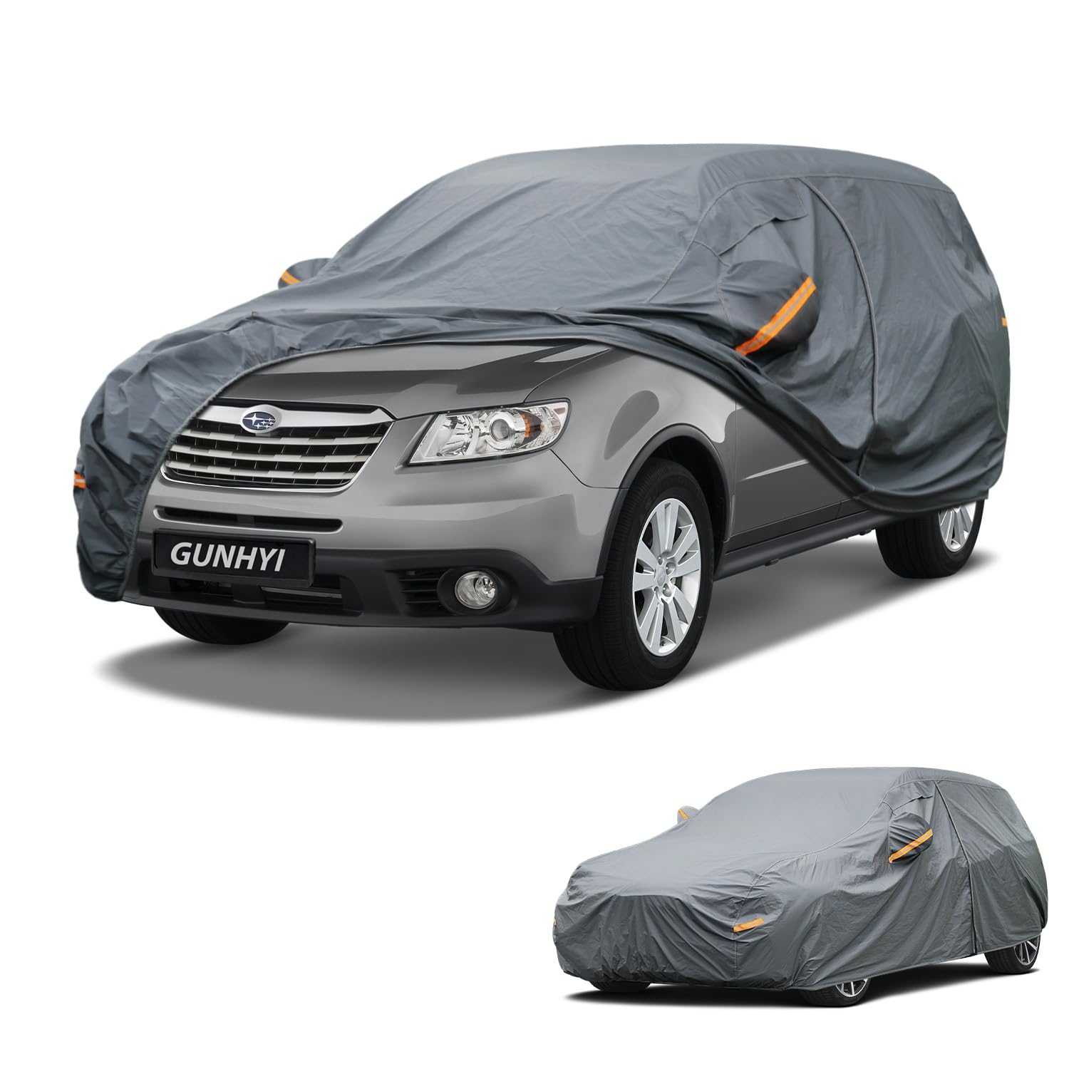 GUNHYI Premium Car Cover Custom Fit Subaru Tribeca, 16 Layers Heavy Duty Car Cover Waterproof All Weather with Zipper Door for Sun Rain Snow Dust Uv Protection