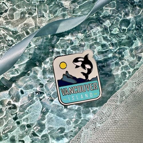 Image of Vagabond Heart Vancouver Island Pin - Hard Enamel Lapel Badge Vancouver Island British Columbia Souvenir - Metal Travel Brooch for Backpack Jacket Hat - Victoria BC Pin Collectible Gift for Travelers Men Women - 1.25 inch Inch Rubber Clutch Back