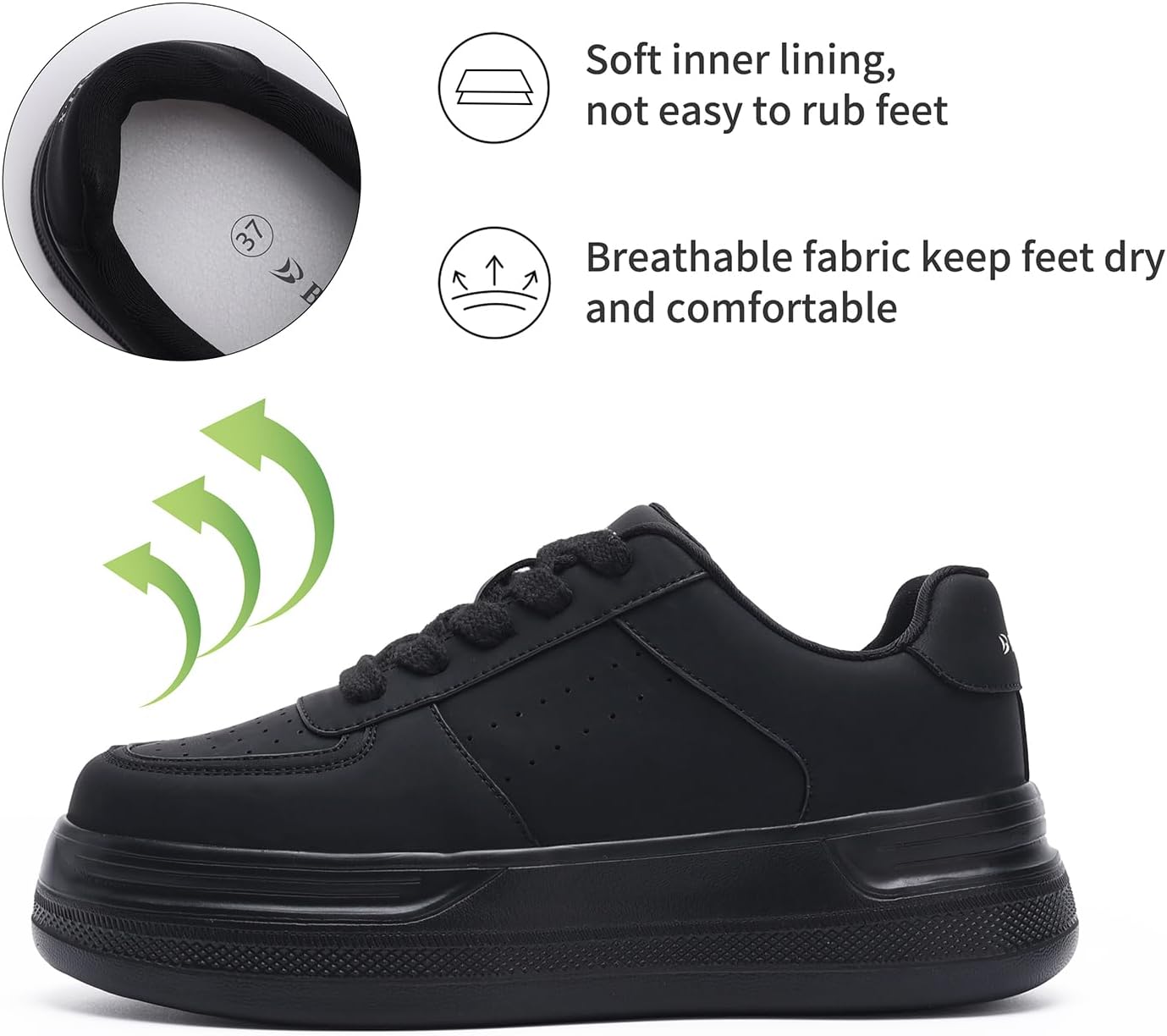 Women’s Comfortable Platform Walking Shoes Lace Up Lightweight Stylish Classic Casu... - Image 4
