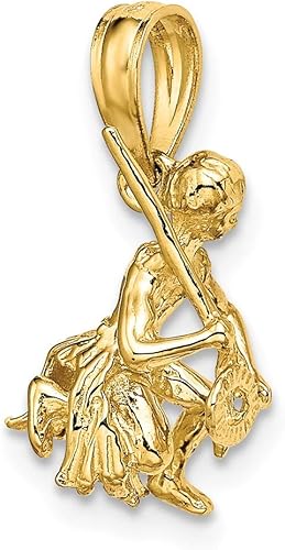 Miniatura 5 de Collar con colgante de oro amarillo de 14 quilates con cadena de 18.0 in de longitud