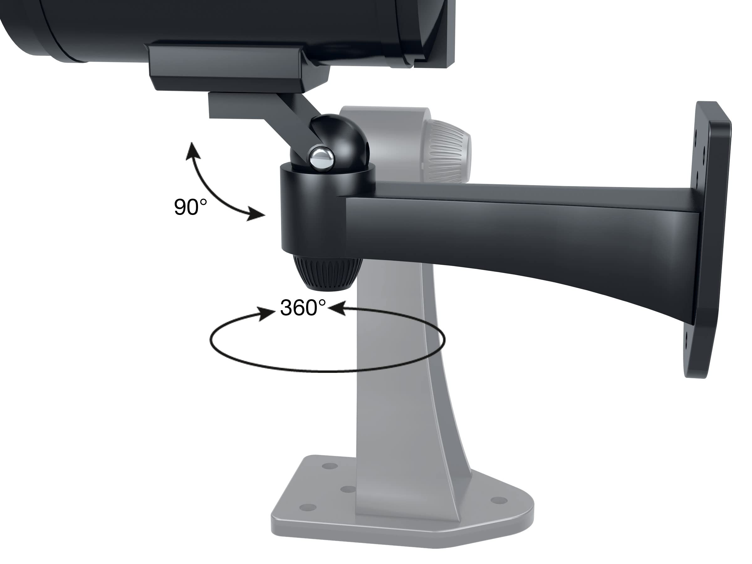 BASI Lot de 4 caméras solaires factices avec lumière LED clignotante - Caméra factice - Caméra de sécurité - Caméra de surveillance pour intérieur et extérieur - Fonctionne à l'énergie solaire -