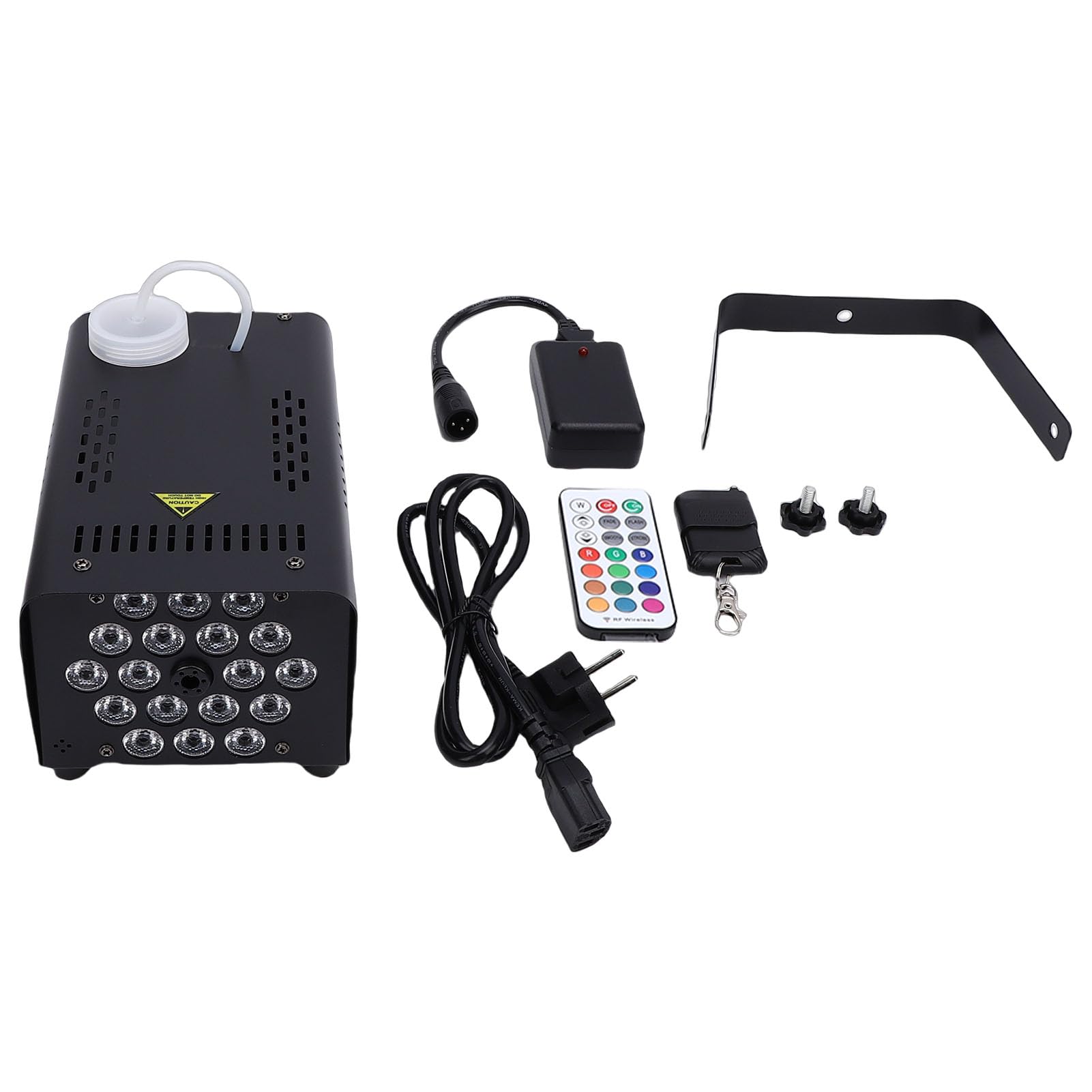 Hyuduo Wytwornica Dymu 500 W z 18 Diodami LED RGB – wydajność 2000 CFM – Idealna dla DJ-ów, na scenę, Imprezy, Wesela, Halloween i Święta – do Użytku Wewnątrz i na Zewnątrz (Wtyczka UE 220 V)