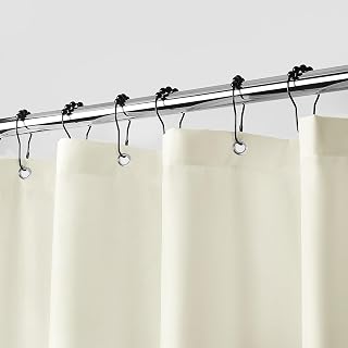 downluxe Waterproof Fabric Shower Curtain Liner, Ivory, 70" W x 72" L