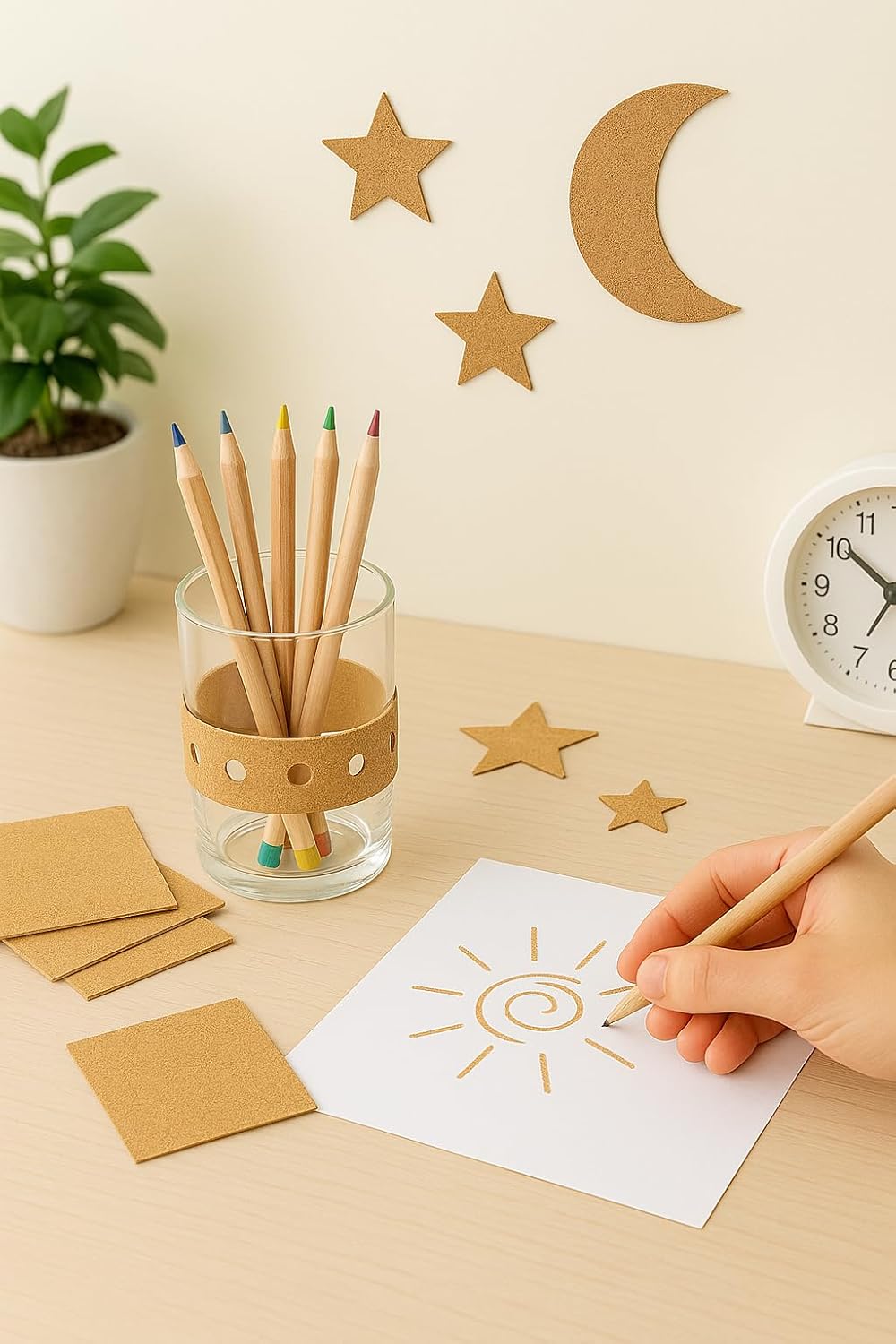 LWR CRAFTS Adhesive Back Cork Sheet 6" x 6" Pack of 12 - Image 8