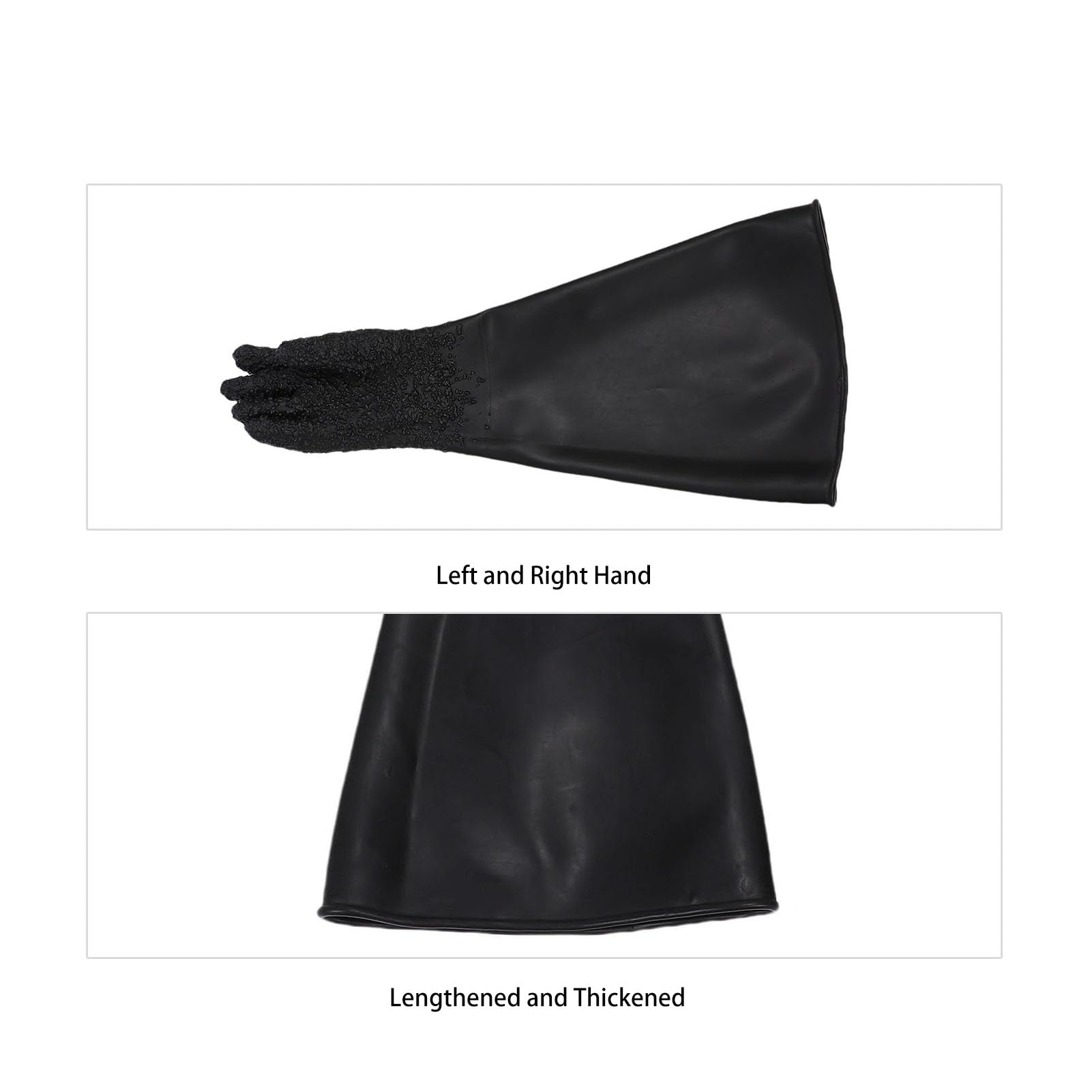 Sxhlseller Sandstrahlhandschuhe, 1 Paar, 65 Cm, Latex-Arbeitszubehör für Schleifschrank-Isolierboxen, Partikelgriff-Oberflächendesign für Verbesserte Manuelle Geschicklichkeit