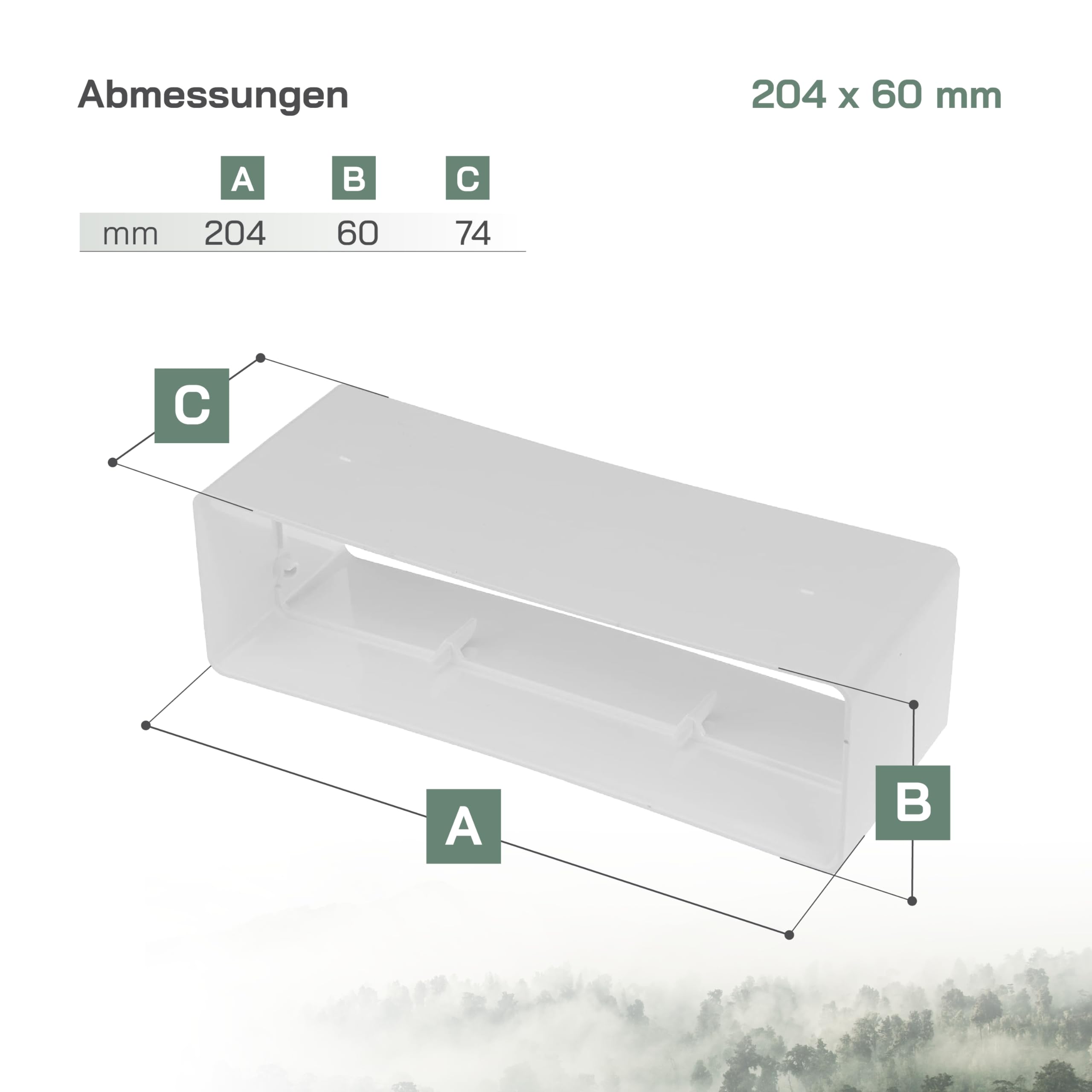 Canale Rettangolare Per Ventilazione 204x60 Mm - Lunghezza 0,5m - Per Riscaldamento E Raffreddamento - Foto 4
