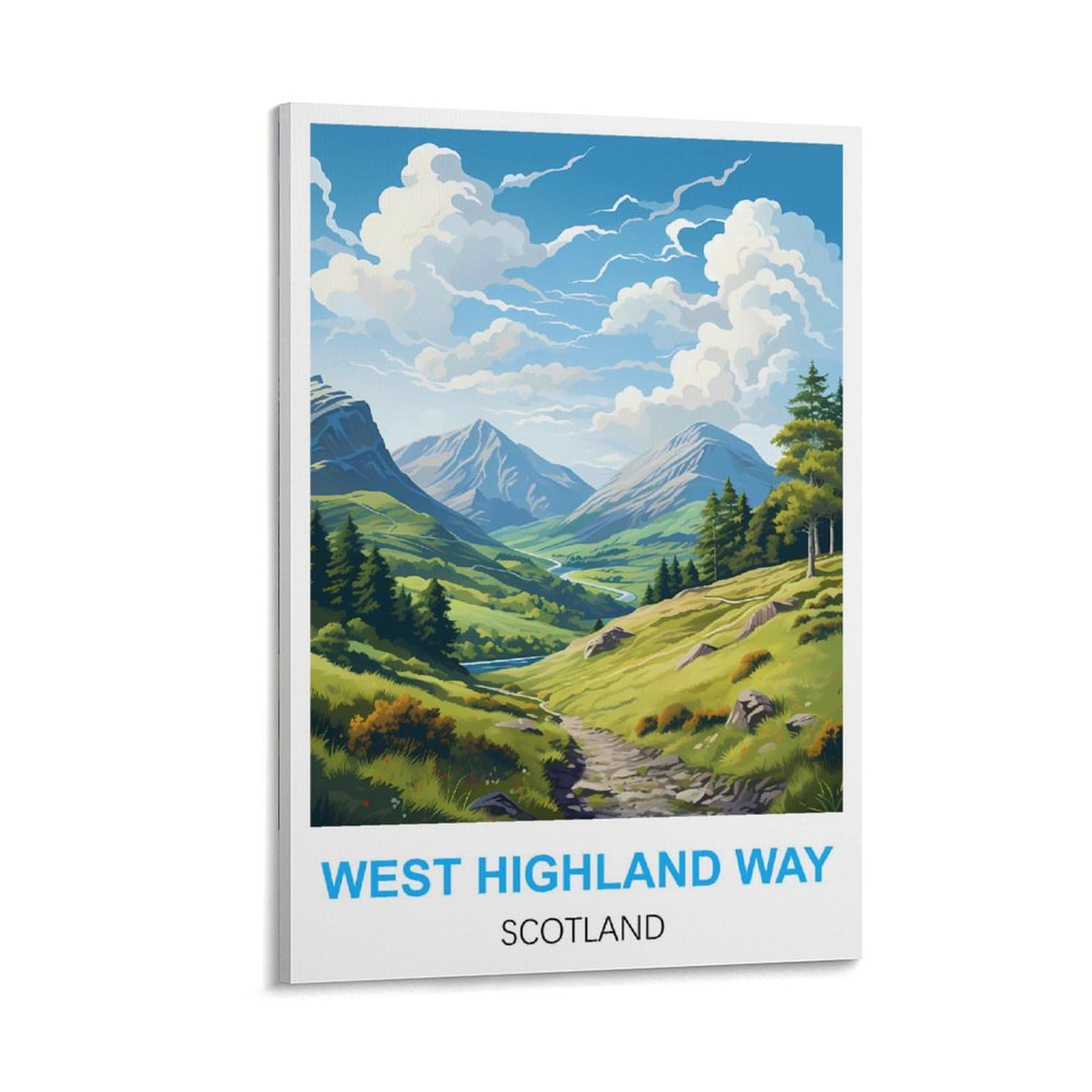 JYICUNCHO West Highland Way Scotland Vintage Travel Posters 16x24inch(40x60cm) Canvas Prints Wall Art Paintings Pictures for Living Room Bedroom Wall Decor