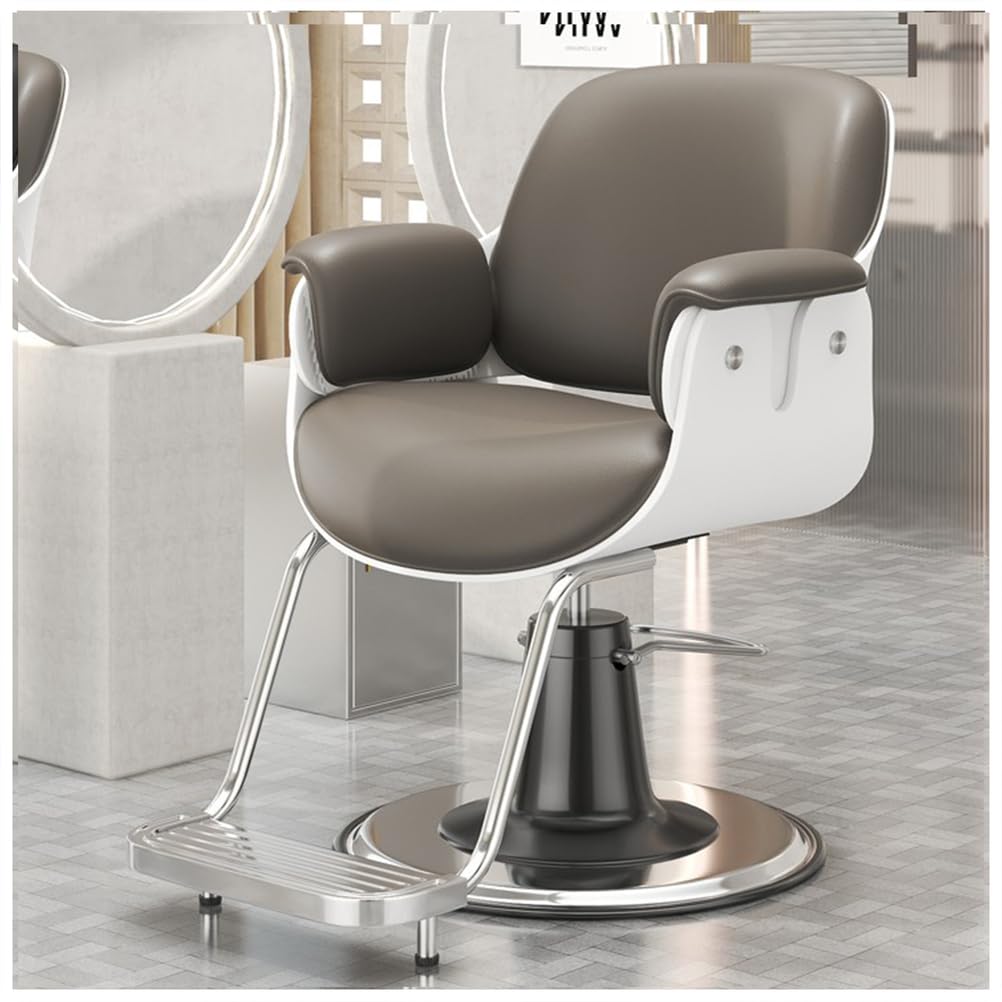 OZBMA Adjustable Swivel Salon Chair with ty Hydraulic Pump Perfect for Barber Spa and Tattoo Shops Stylish Silver Design Ultimate Comfort Durability