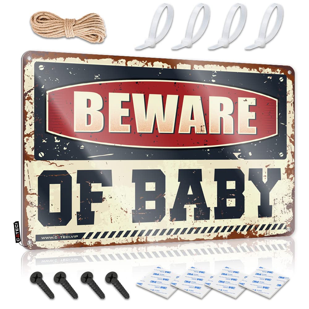 Funny Sign Porch Decorations Crossing Sleek Decor Beware Of Baby - Easy To Hang Art(30X40CM)