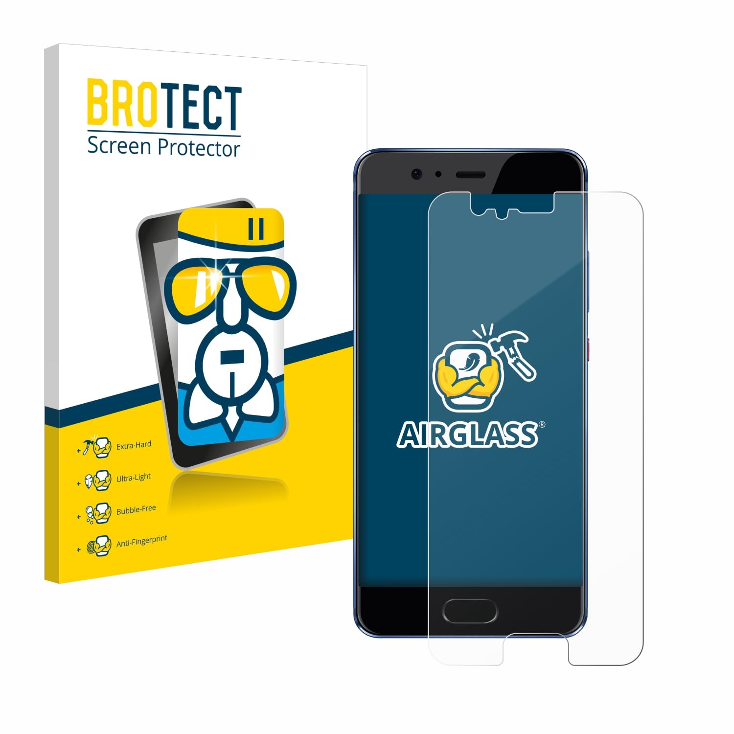 Brotect Pellicola In Vetro Ibrido AirGlass Per Huawei P10, Durezza 9H, Anti-impronta, Trasparente, Made In Germany - 2