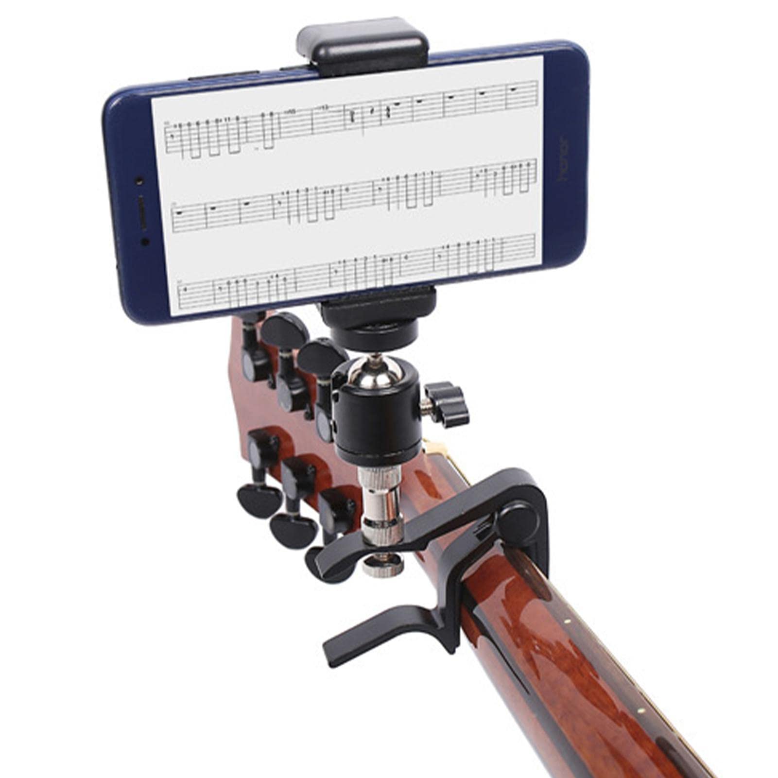 Gitaar-telefoonhouder, telefoonstandaard voor elektrische of akoestische gitaren - Live Broadcast Bracket Clip geschikt voor smartphones, gitaaraccessoires