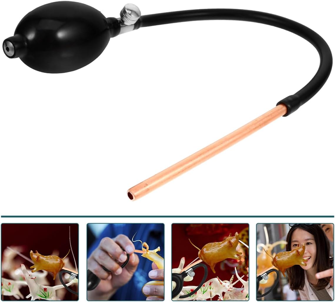 MAGICLULU 2PCS Sugar Blowing Pump Tool Set for Candy Art Manual Sugar Work Blower Extended Copper Tube for Cake Decoration and