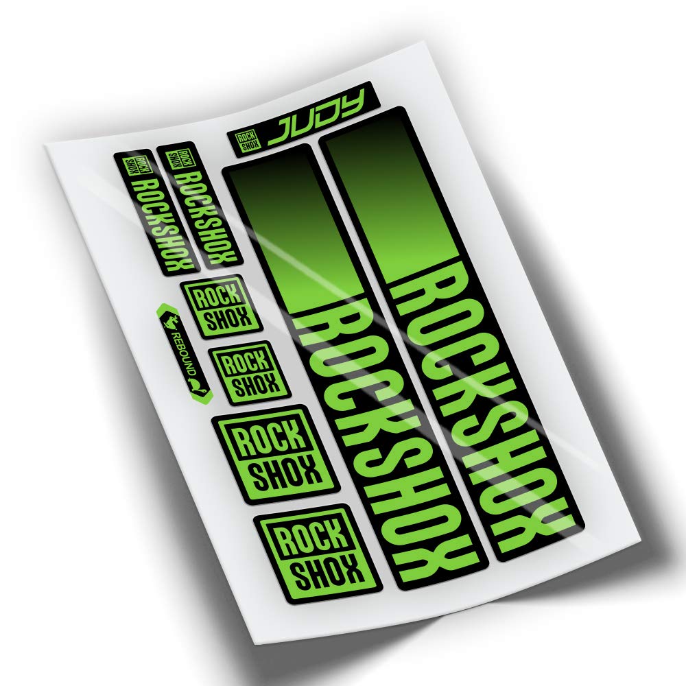 REF:VP443 Stickers Compatible with Rock-Shox JUDY Fork 2021,2022,2023,2024 MTB, stickers, stickers, stickers, vinyls for mountain bikes. (GREEN 531)