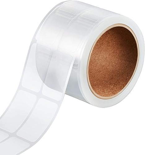 500 protectores de etiquetas, etiquetas transparentes, sellos de oblea, impermeables, 0.59 x 0.98 pulgadas, cubiertas transparentes para el regreso