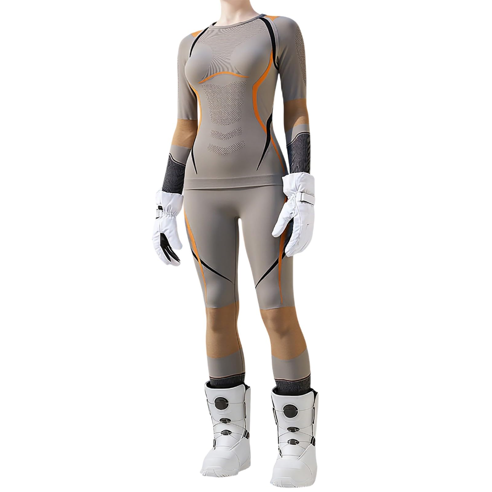 Skiunterwäsche Herren Damen Warm Sport Thermowäsche Leggings Ultraweich Outdoor Unterwäsche Thermoanzug Winter Langarm Funktionsunterwäsche Thermounterhose Thermounterhemd