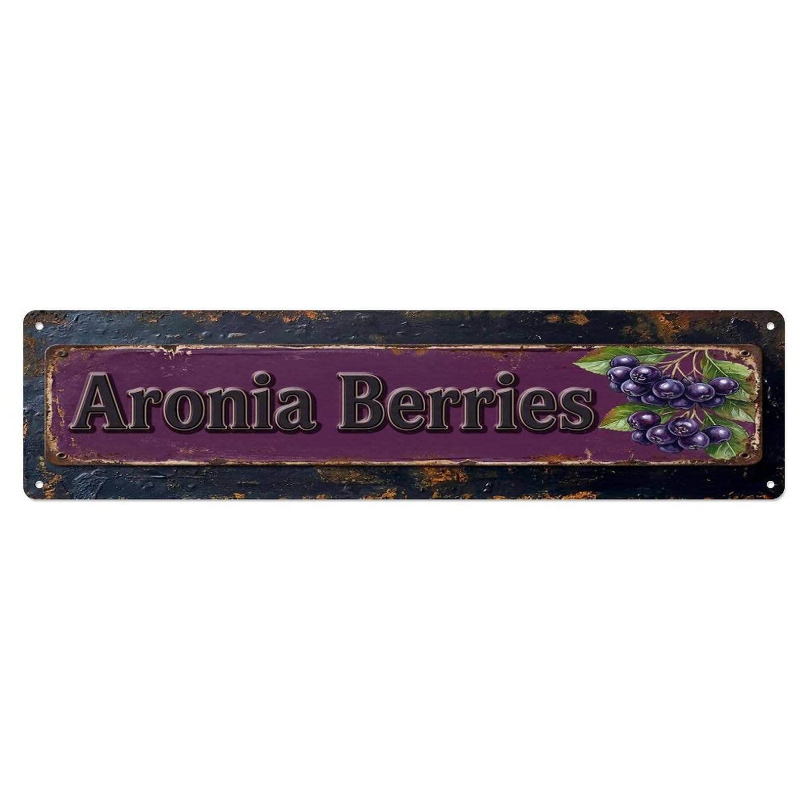 Vintage Aronia Berries Superfood Farmhouse Metal Tin Sign