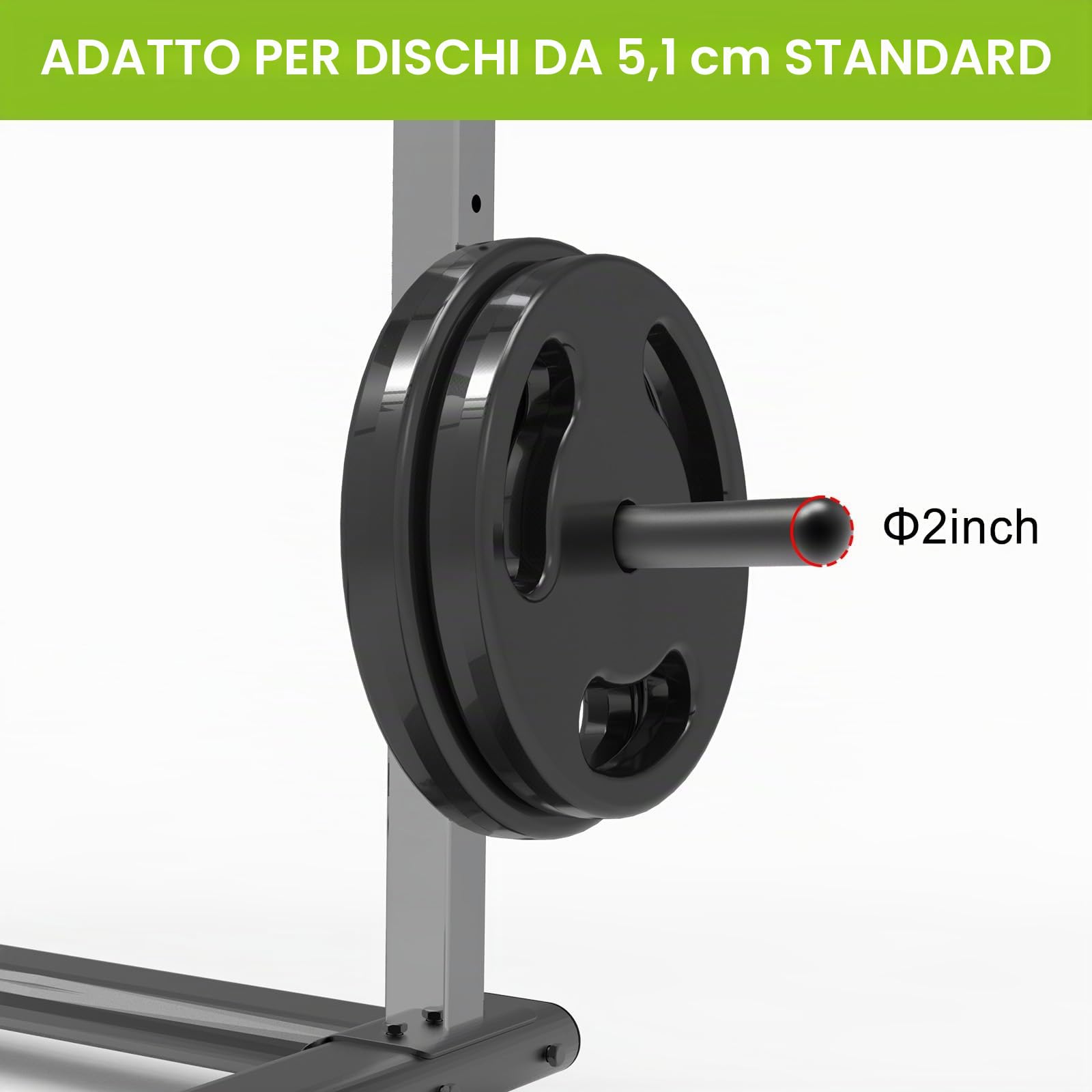 Kipika Supporto per pesi olimpico 3 x 3, in acciaio resistente, adatto per piatti da 5,1 cm su rack 3 x 3 con fori da 2,5 cm o 5/8", capacità 136 kg ciascuno, set da 2
