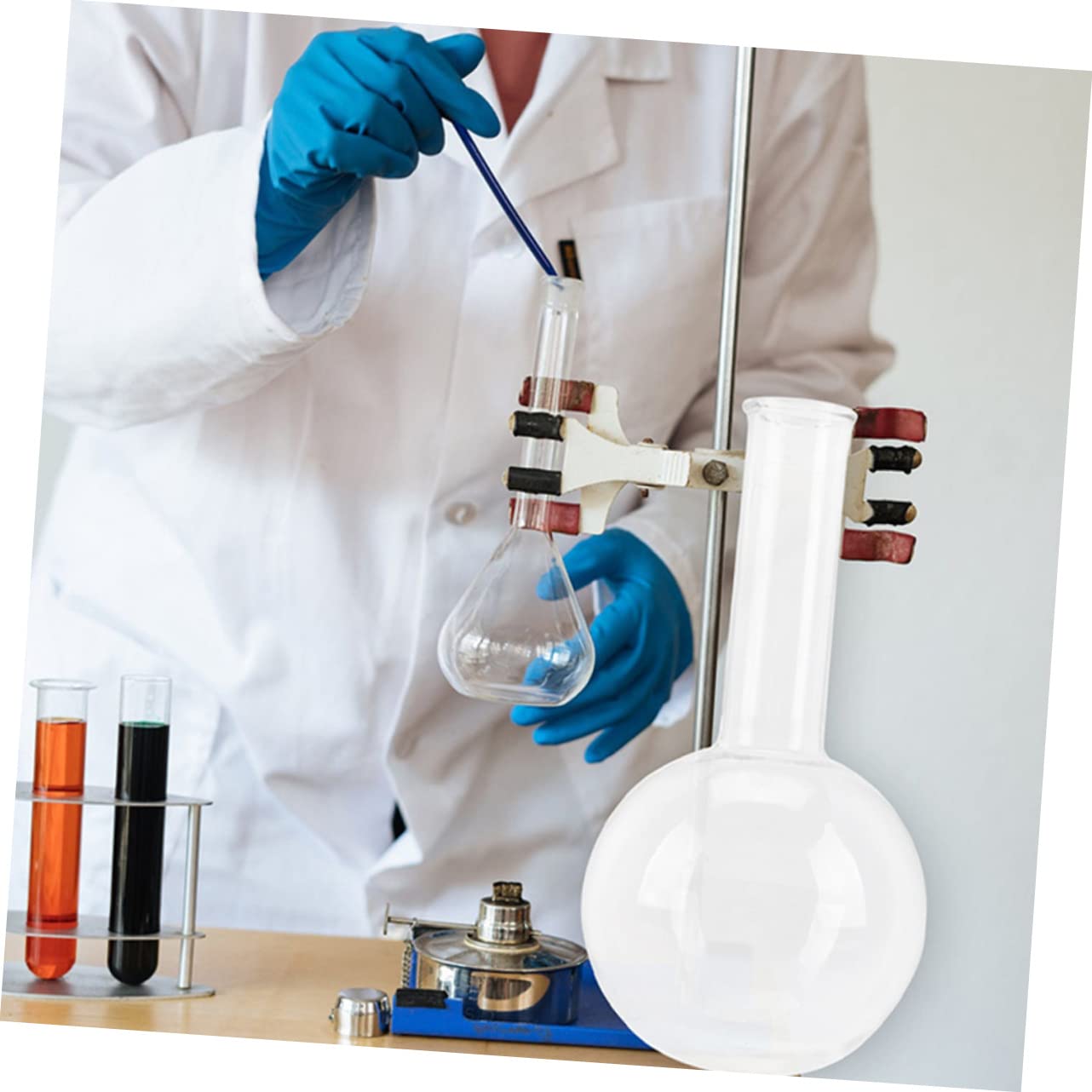 VALICLUD 2piezas Matraces De Laboratorio Transparentes Vidrio De Boca Fina Para Pruebas Científicas