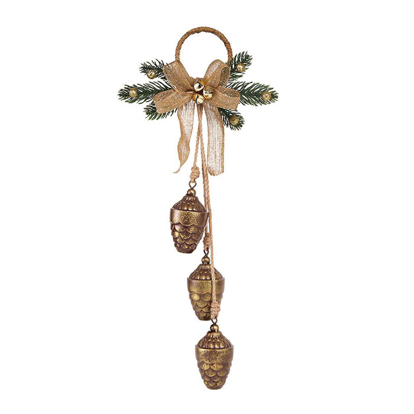 Vintage Lucky JingleBells Wall Hanging Bells Wind Chimes Christmas New Year Decorations Christmas Wreaths