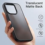 JETech Matte Case for iPhone 15 Pro 6.1-Inch, Shockproof Military Grade Drop Protection, Frosted Translucent Back Phone Cover, Anti-Fingerprint (Black)