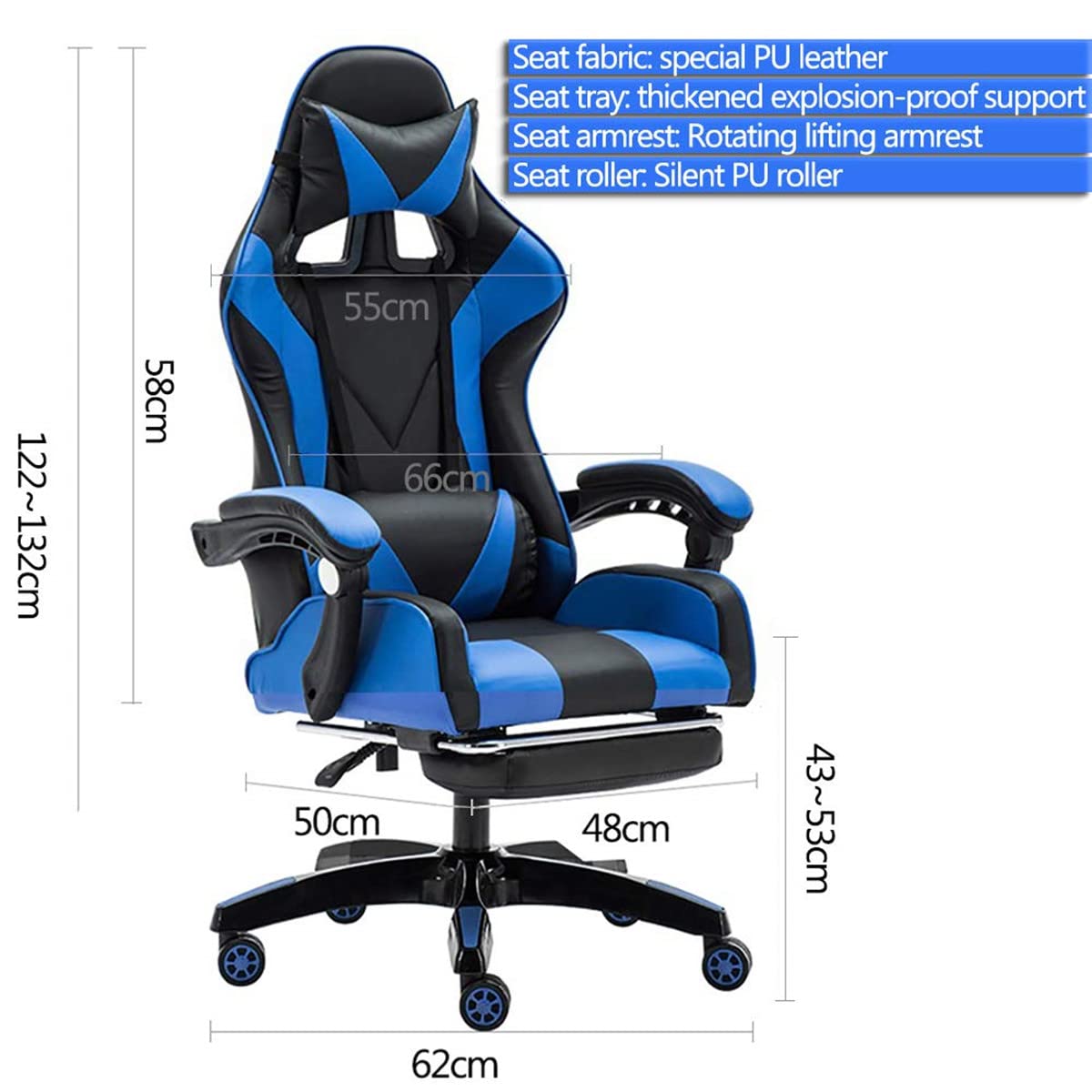 Nokaxus Gaming Chair Large Size HighBack Ergonomic Racing