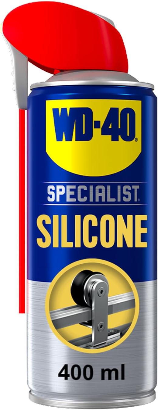 Silicone Spray Lubricant, 400ml with Smart Straw, All-Weather Rust Protection Silicone Lubricant, Repels Moisture, Dust, and Grime for Rubber Seals, Doors, Windows, 1-Pack