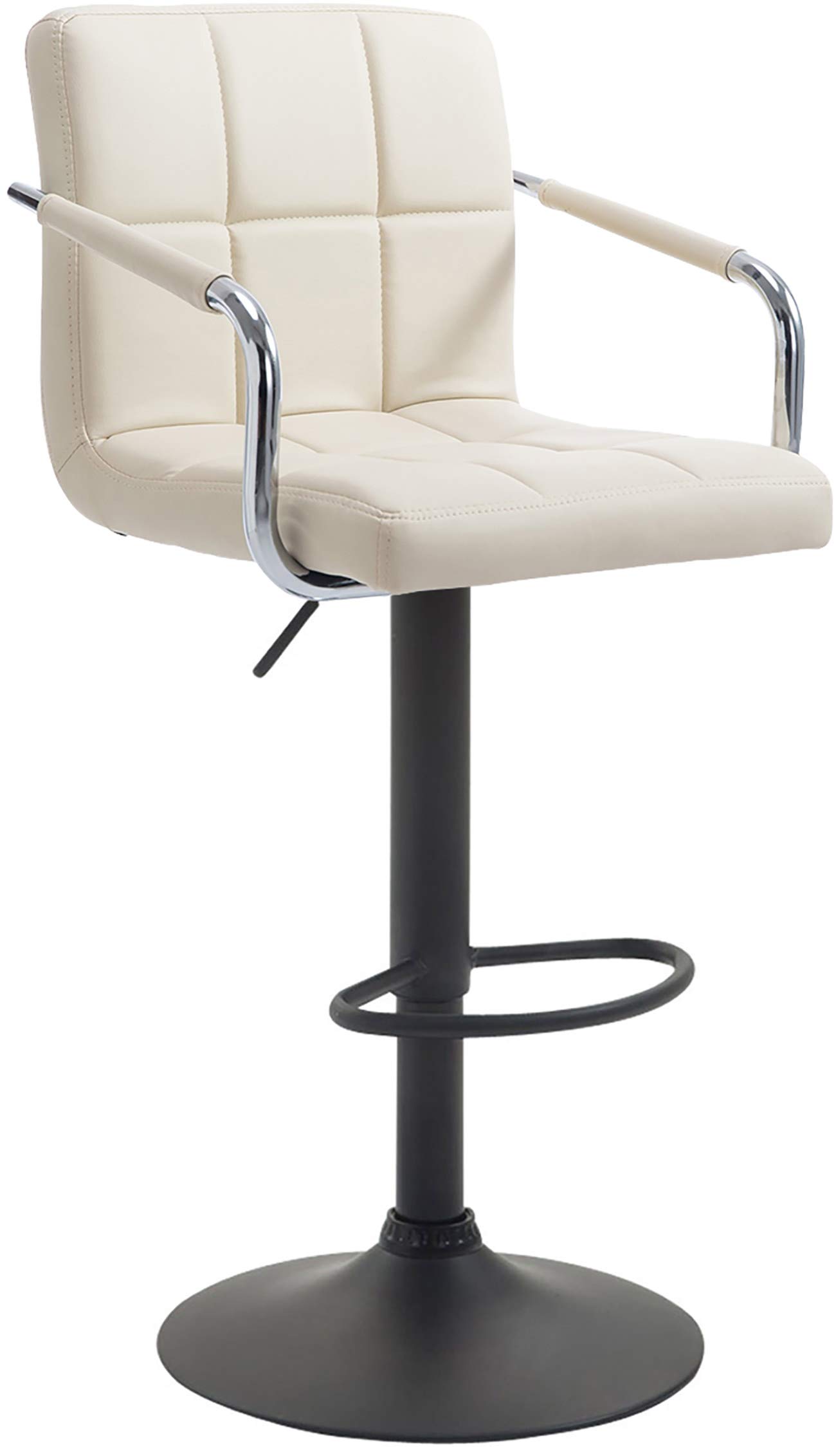 Assembled CLP Lucy V2 Ergonomic Bar Stool in cream with black base