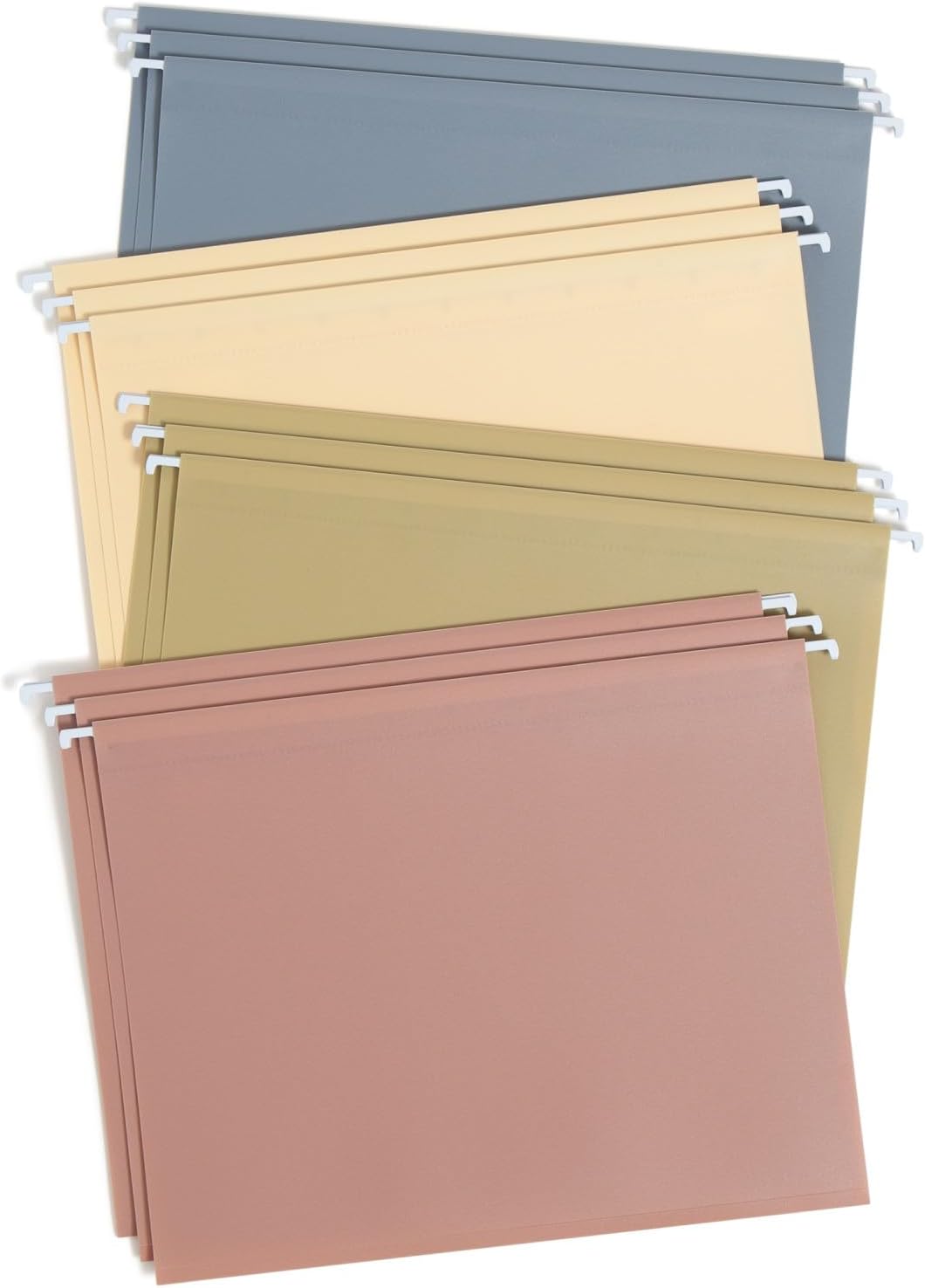 Smead Poly Plastic Hanging File Folders for Documents with Tabs, Letter Size, 0.5 Inch Expansion, File Cabinet Organizer for Filing Cabinets, Assorted Dawn Colors, 12 Pack, Office Supplies (10524)