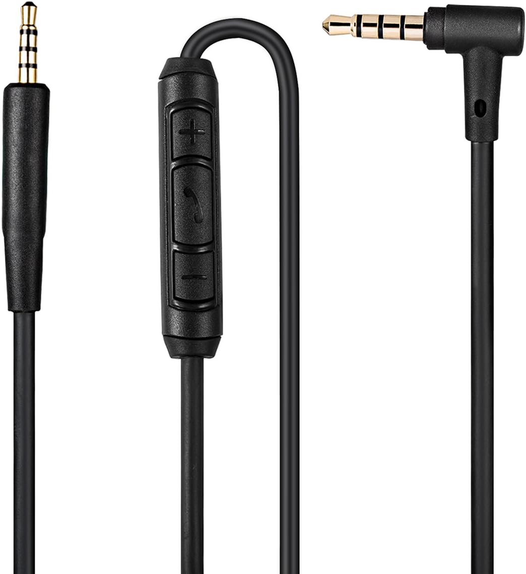 CBK-BQ25 Audio Cable Replacement Cord for Bose QC25 Quiet Comfort 25 Headphone with in-Line Mic and Remote - Black