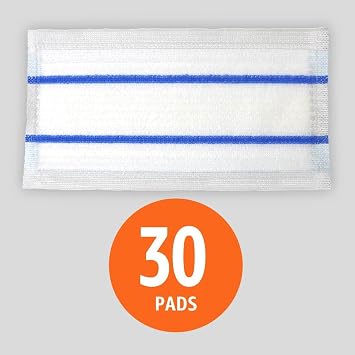 Amazon Basics Heavy Duty Disposable Floor Cleaning Mopping Pads with Absorbent Microfiber, Fits Swiffer WetJet Mopping Systems, 30 Count