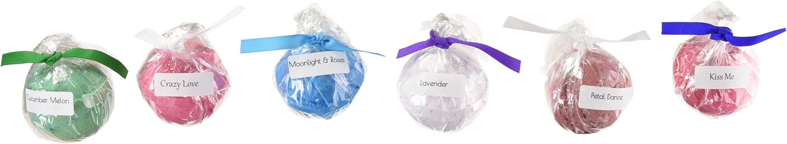 Joojoo Bath Bombs - SIX EXTRA LARGE 4.5 oz Ultra Lush Fizzy Bath Bombs Per Bath Bomb Kit- Handmade In USA - Lavender, Moonlight & Roses, Cucumber Melon, Crazy Love, Petal Dance, Kiss Me