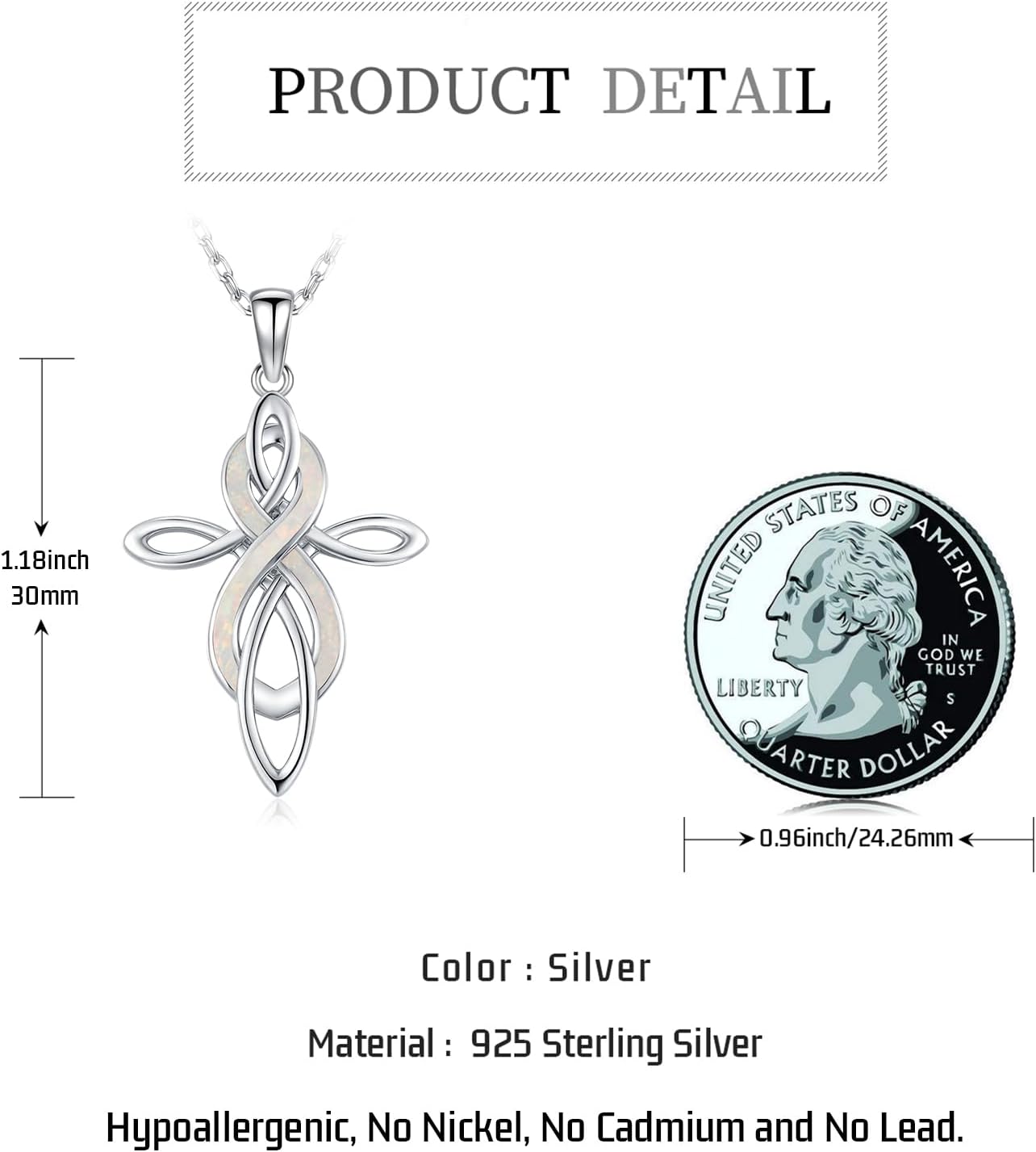 Celtic Knot Necklace for Women 925 Sterling Silver Opal Irish Necklace Infinity Heart Pendant Celtic Jewelry Birthday Gifts for Girlfriend Mom