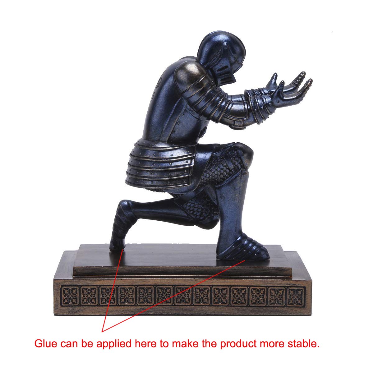 Amoysanli Knight Pen Holder Desk Organizers and Accessories Desk Decor Resin Pen Holder as Gift with a Cool Pen for Office and Home (Blue) - Image 3