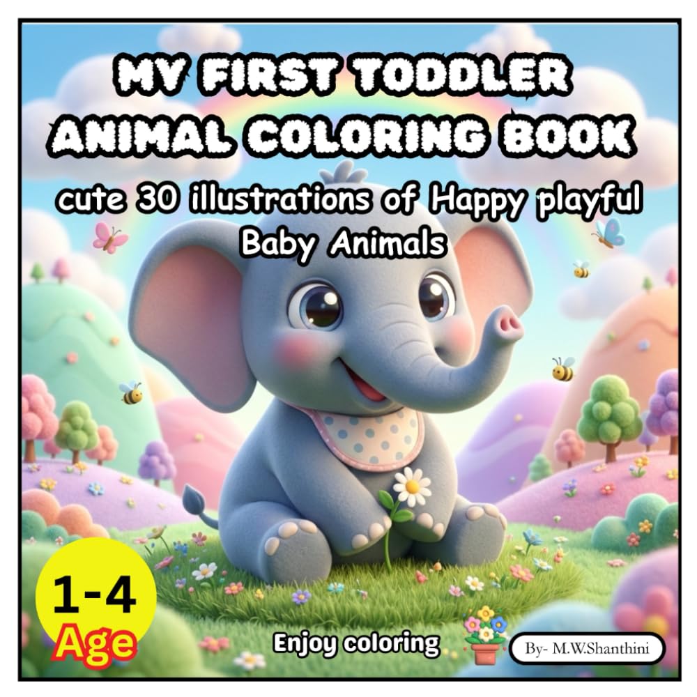 My First Toddler Animal Coloring Book: Ages 1-3 (The "Joyful Jiffy Toddler" Series)