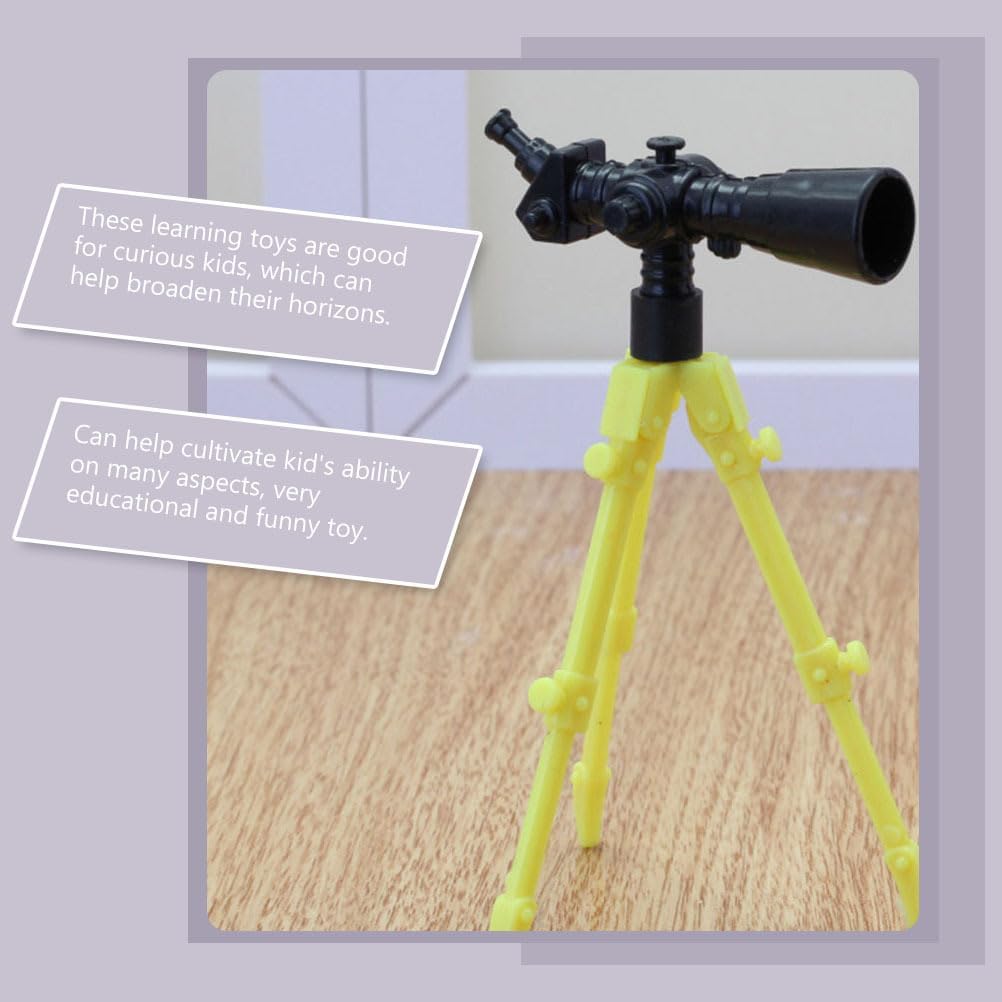 NUOBESTY 12pcs Mini Telescopes with Tripod Miniature Telescope Models Pocket Binocular Toys for Dollhouse Early Educational Ornaments Random Color