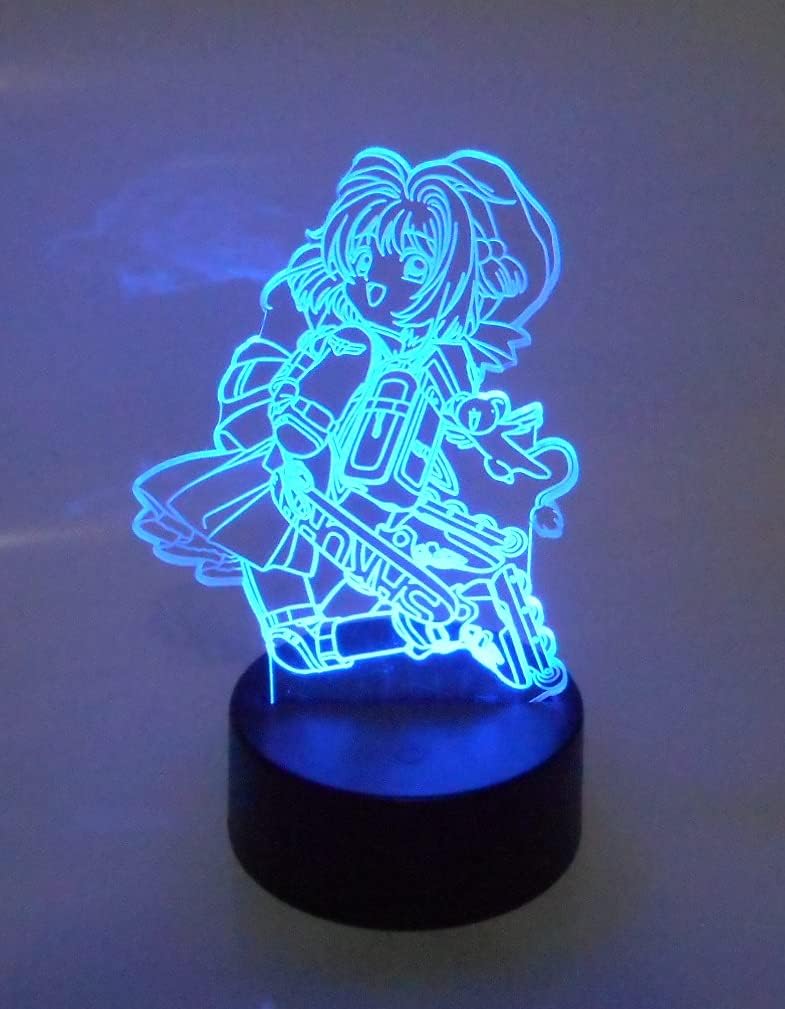 WS Designs Card Captor Sakura Anime Roller Blade Laser Engraved 3D Effect Acrylic LED Desk Top Night Lamp