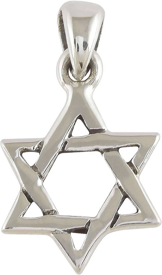AJDesign 925 Sterling Silver Classic Simple Unisex Jewish Star of David Pendant